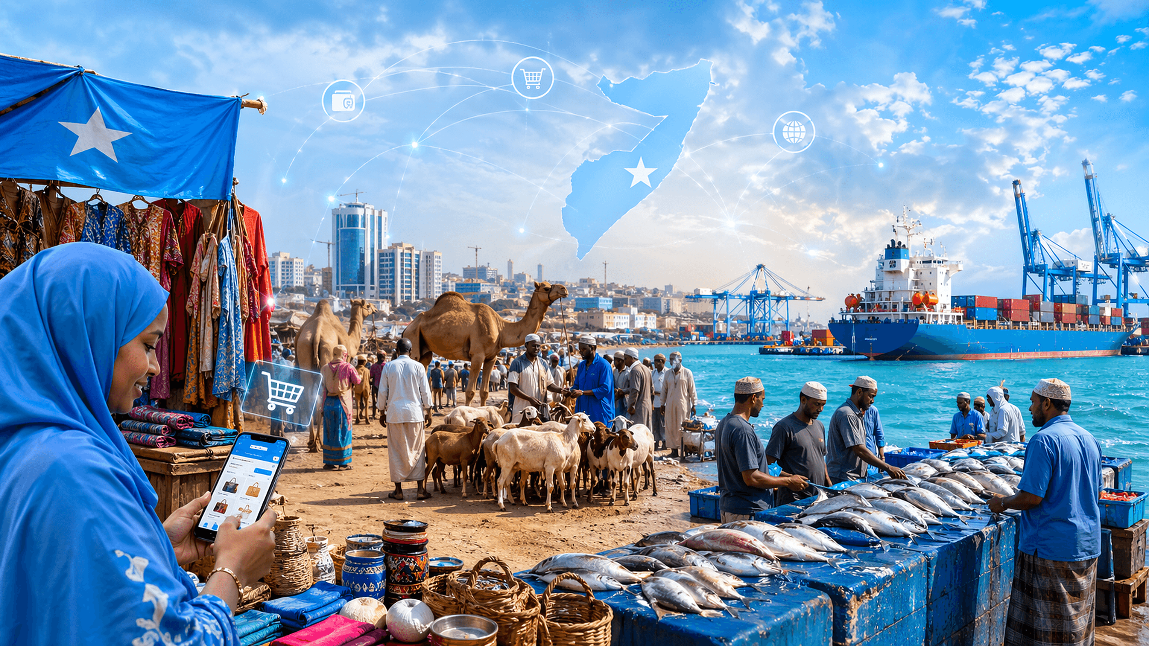 Somali market scene