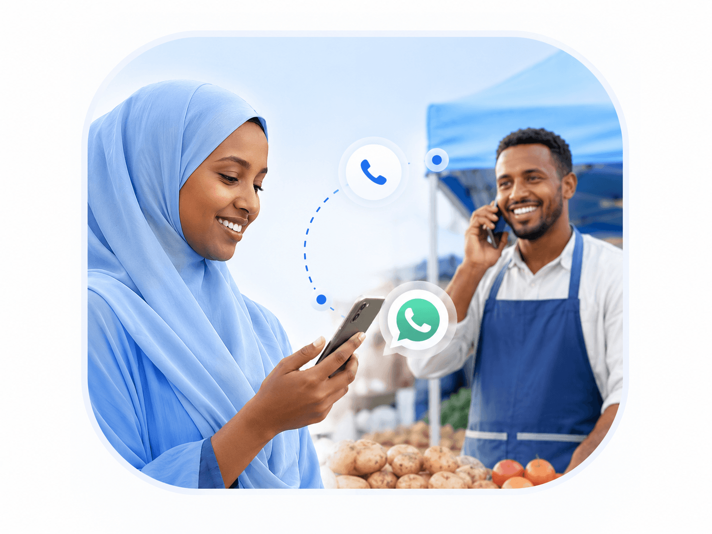 Customer contacting a vendor by phone