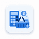 Basket calculator icon