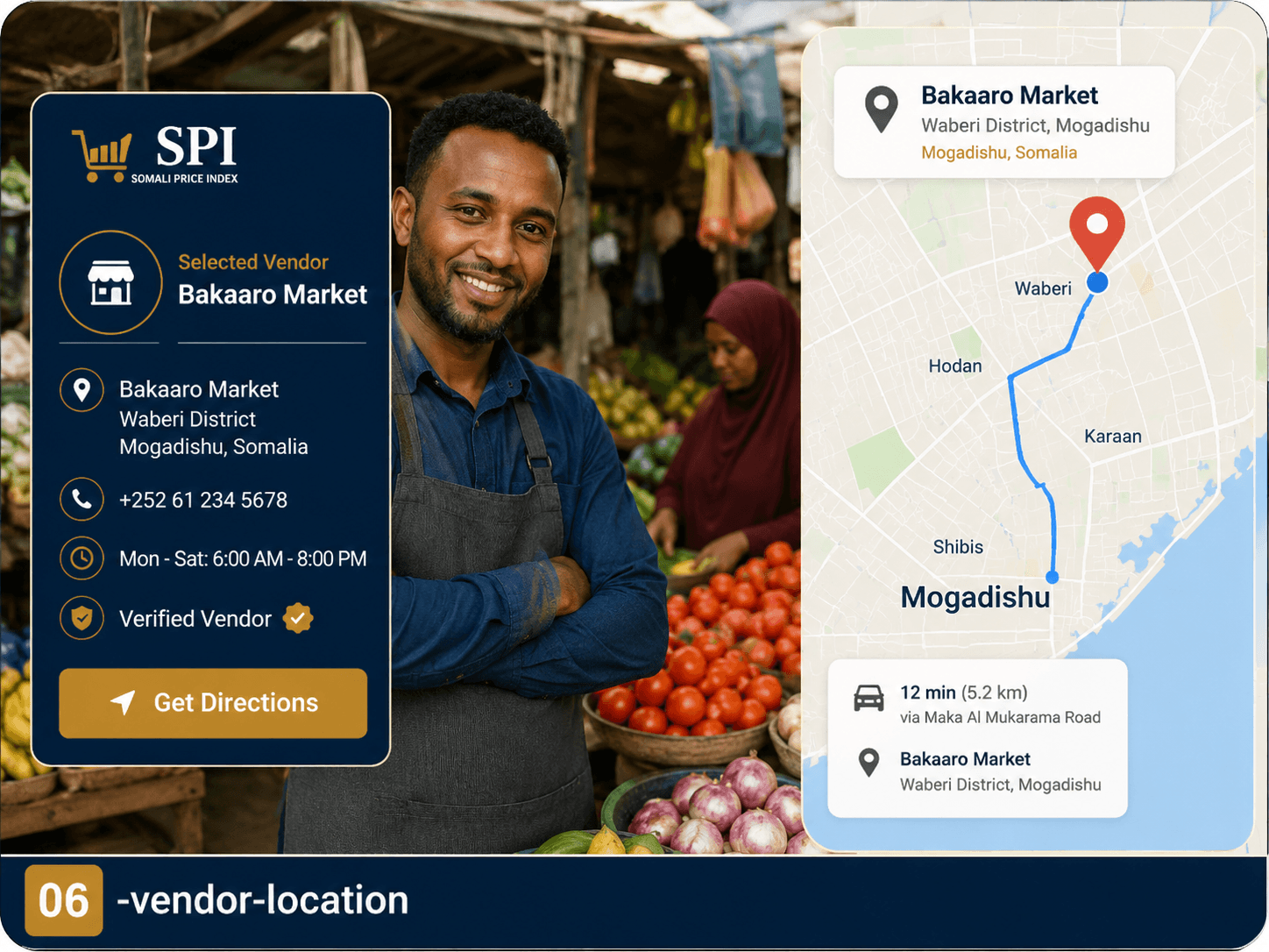 Find vendor location on map