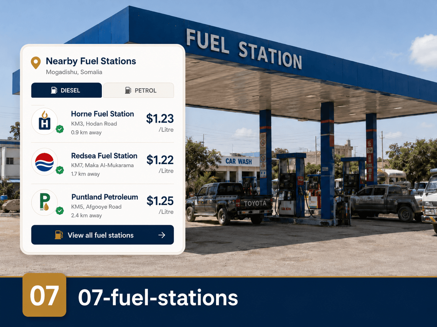 Fuel price tracking across Somalia
